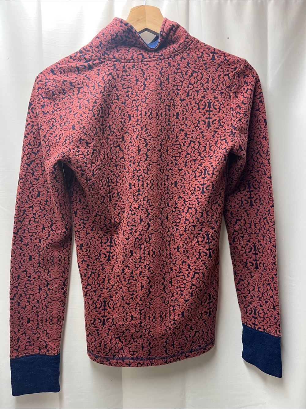 Kavu Pink Blue Terrain Lopez Spandex Button Up Crewneck Sweater Yoga Outdoors- S - Picture 4 of 5